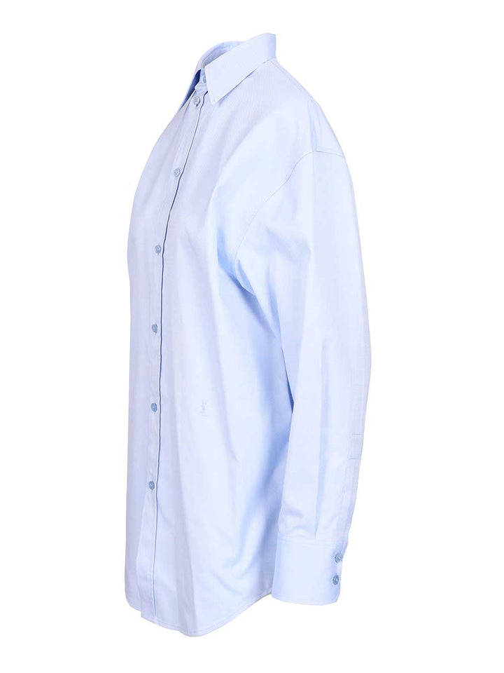 Saint Laurent Oxford Cotton Shirt Shirts - Light blue | 47d635448126b042b6a030ce3acd8f4dee62c8d8