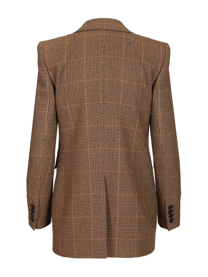 Saint Laurent Prince Of Wales Blazer Jackets - Brown | d3c48e9c01ca0414ad904b0be1f2f767d35f9ba6