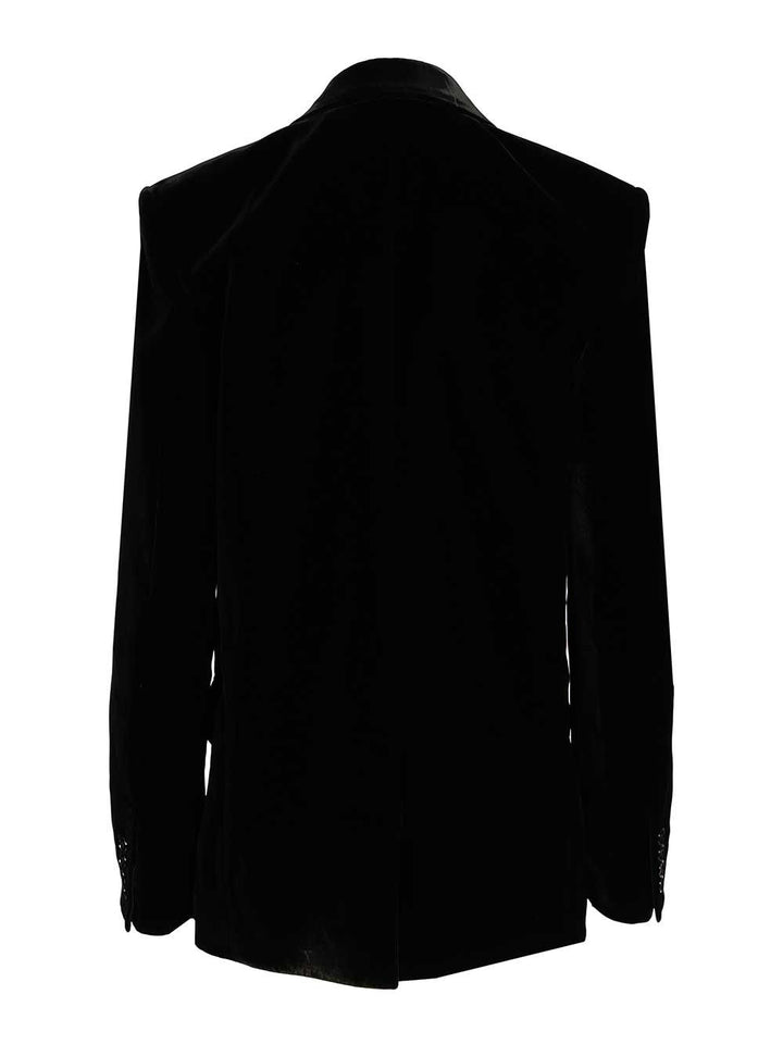 Saint Laurent Cassandre Double-Breasted Jacket Jackets - Black | 0021dd8fdbab9373579b9cd6b7ecec7bcf569b9c