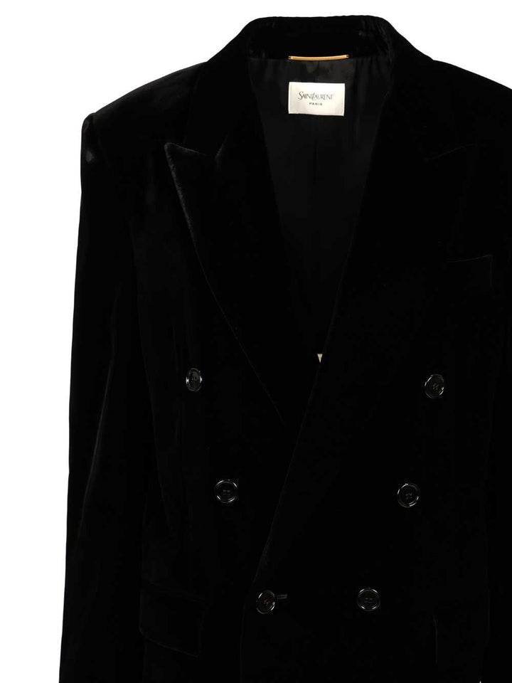 Saint Laurent Cassandre Double-Breasted Jacket Jackets - Black | 897891eaa0496cd40859c9cc57adfac01c4919f0