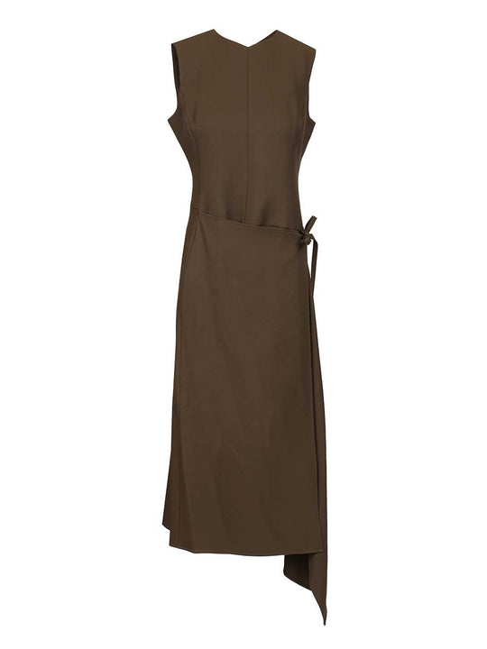 Twill Wrap Dress Dresses Green