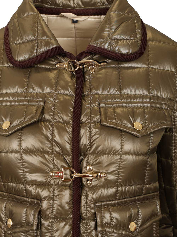 Fay 3 Ganci Quilted Jacket Coats - Green | 98c6393b0463f981e193582c6a3b26be49e4139a