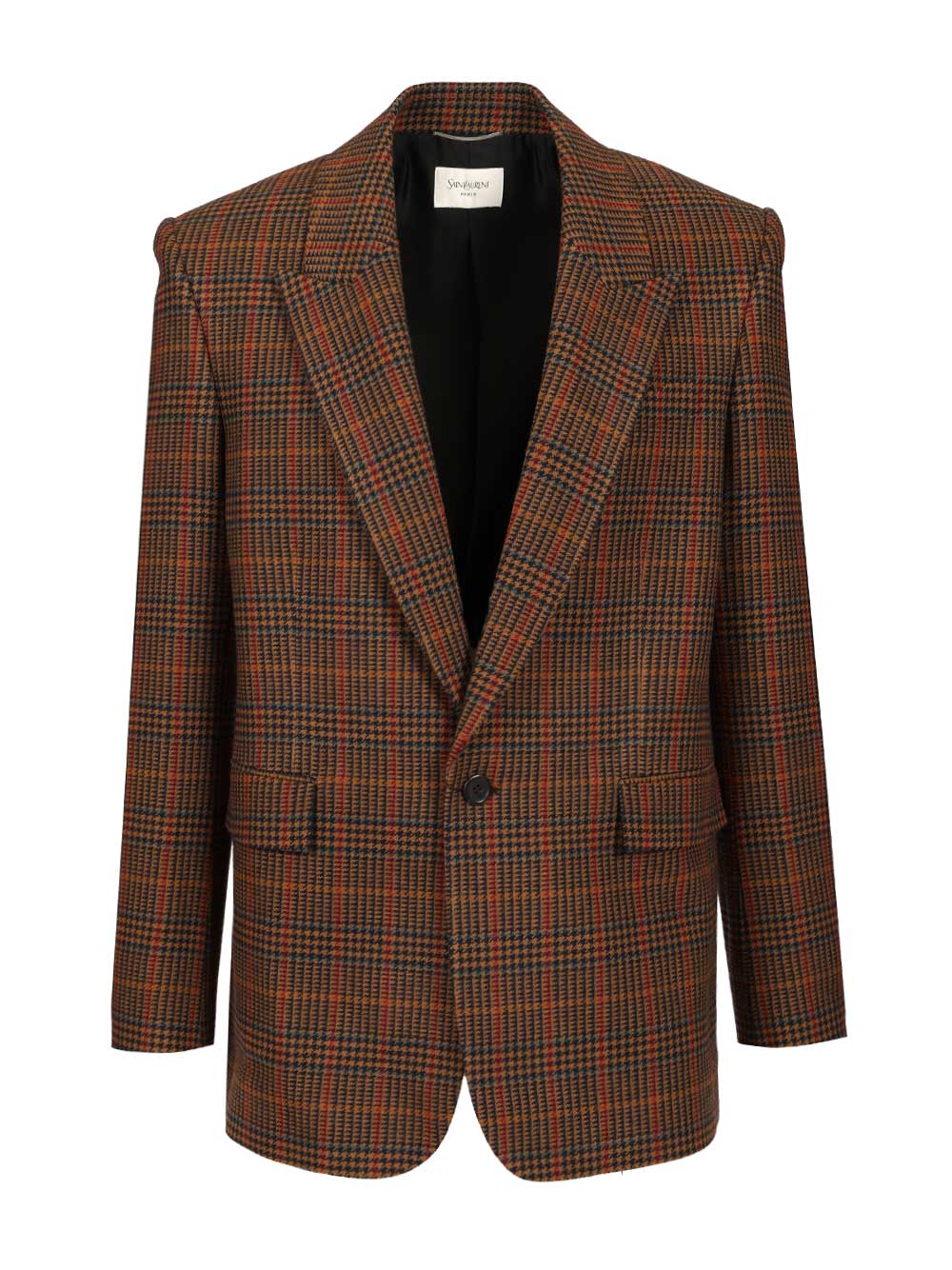 Saint Laurent Prince Of Wales Wool Jacket Jackets - Brown | fbedf8a5ccd0607fa8828ab1a41ce50ee97c4871