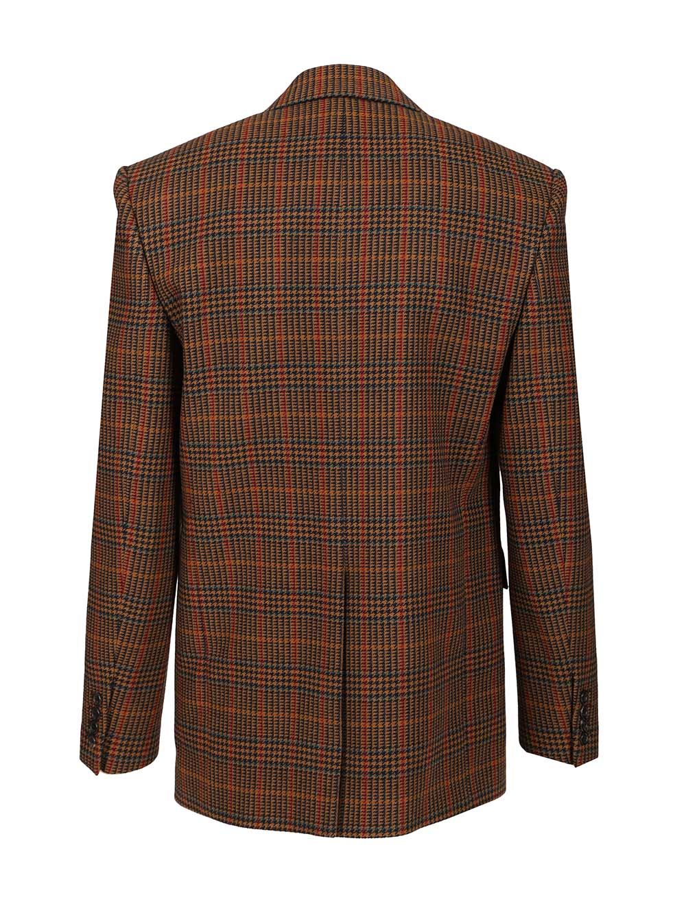 Saint Laurent Prince Of Wales Wool Jacket Jackets - Brown | d9a976fa3234d9634c09632cf133a3415348bda5