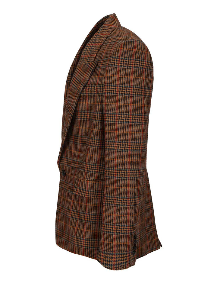 Saint Laurent Prince Of Wales Wool Jacket Jackets - Brown | 3c1a7ba5c7826538fafcdde8c4277d1e6aae34e4