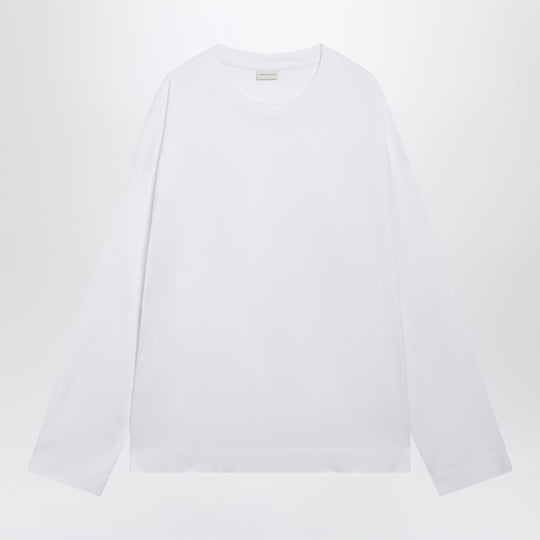 White Long-Sleeve Cotton T-Shirt