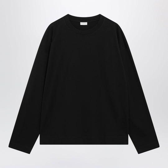 Black Long-Sleeve Cotton T-Shirt
