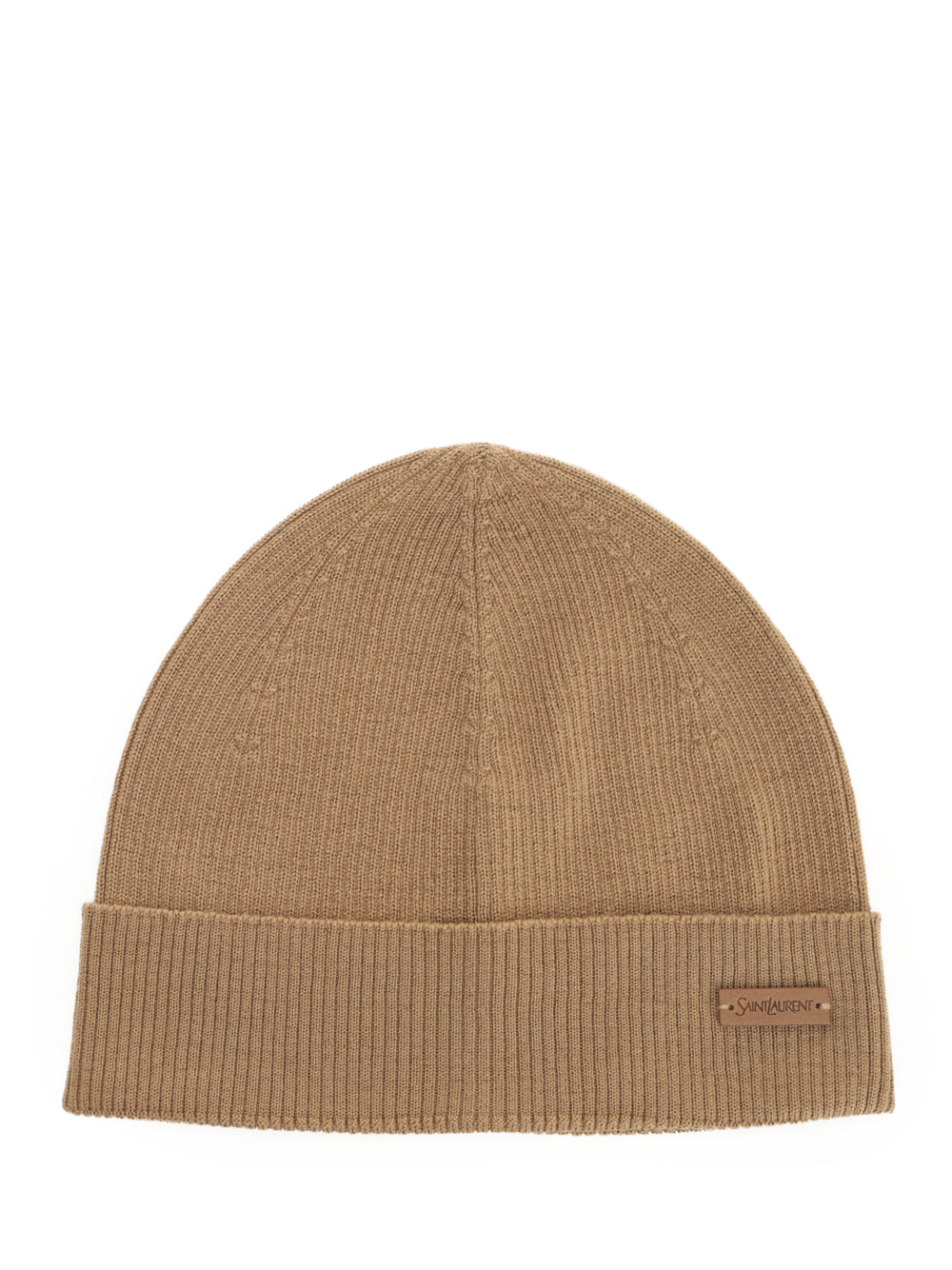 Saint Laurent Ribbed Wool Hat Hats - Beige | 5bb7581bfa79636822694ab008e919316bc6dd06