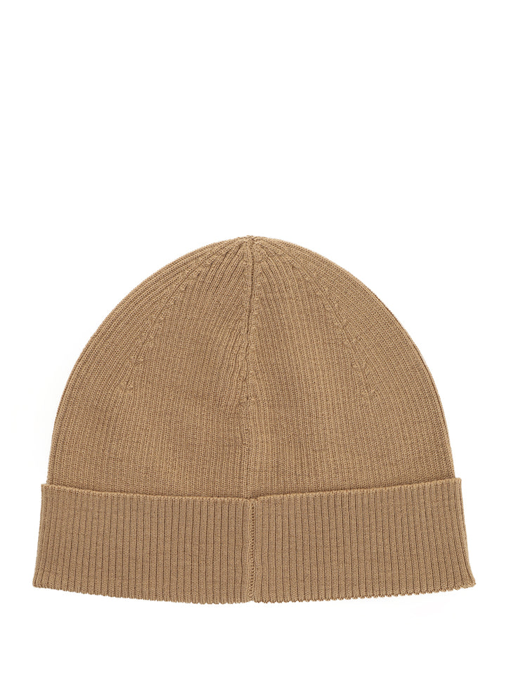 Saint Laurent Ribbed Wool Hat Hats - Beige | 5e3255c9dbde992b5e39662f4f77887c7e362563