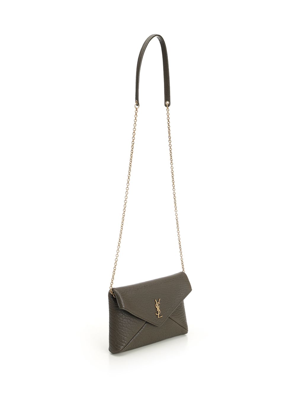 Saint Laurent Cassandre Chain Clutch Clutches - Green | ebe16d156a95acabaf2206492c988b12f902e55b