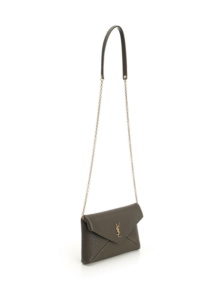 Saint Laurent Cassandre Chain Clutch Clutches - Green | ebe16d156a95acabaf2206492c988b12f902e55b