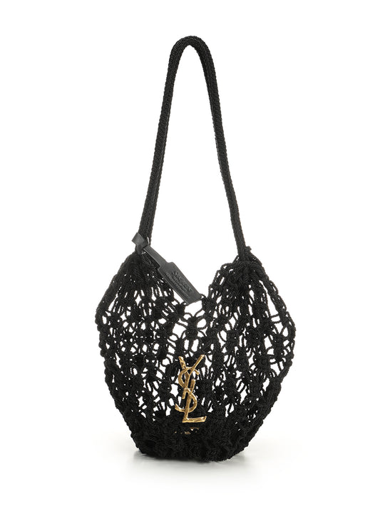 Crochet Hobo Bag Shoulder Bags Black