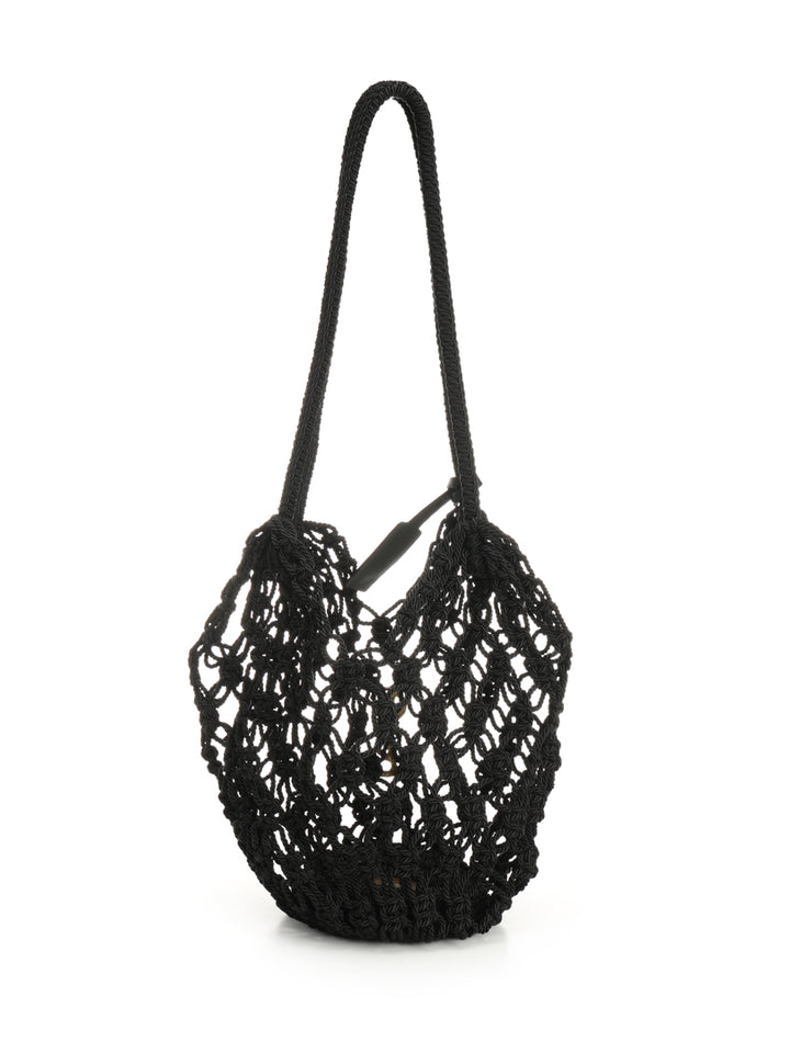 Saint Laurent Crochet Hobo Bag Shoulder Bags - Black | d7ab873d0a7e90ce0210860acb4b8e9c9d6de238