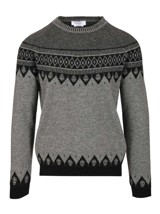 Sweater With Skulls Knitwear Grey