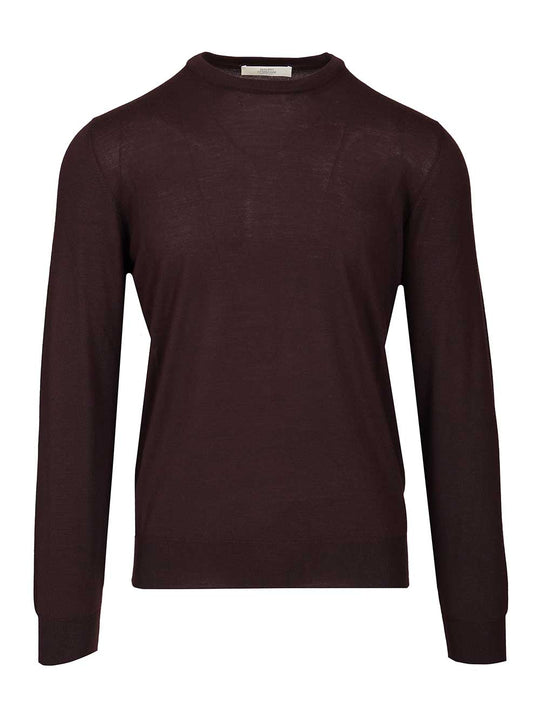 Crew Neck Sweater Knitwear Brown
