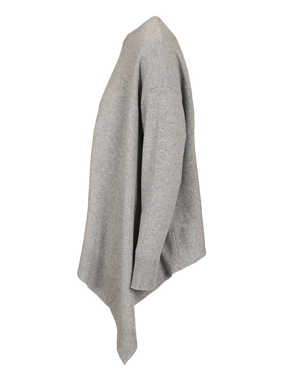Mcqueen Asymmetrical Cashmere Crew Neck Sweater Knitwear - Grey | ced7a7c3e22e2dfc5f029b69272f1e5f9ff16c19