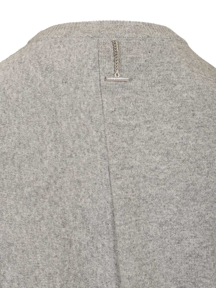 Mcqueen Asymmetrical Cashmere Crew Neck Sweater Knitwear - Grey | f4a3abfcdb68d56dd292c26a45ce4b88d2384efd