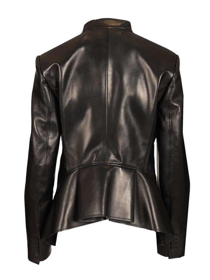 Mcqueen Tailored Leather Jacket Jackets - Black | 25b6808df098ea30daedf1fc8a540c0052137eac
