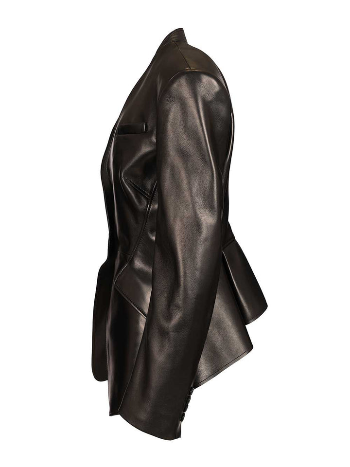 Mcqueen Tailored Leather Jacket Jackets - Black | 93b0f979520af2665739a481db3b2a6691388025