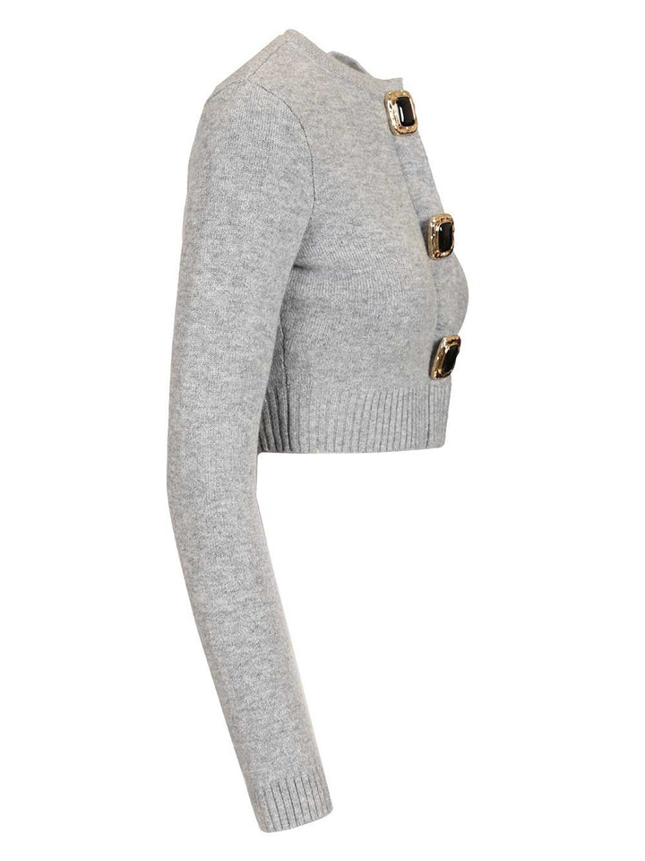 Self-Portrait Wool Cardigan Knitwear - Grey | 9fee3d615b95a71438ff3c7b7e55369cc5eb1f4d