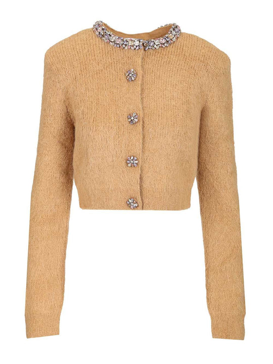 Alpaca Cardigan Knitwear Brown