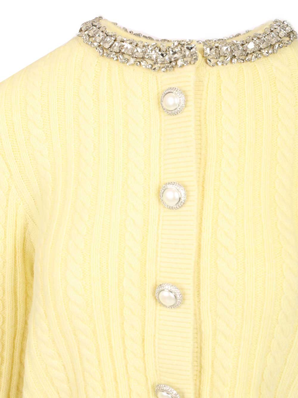 Self-Portrait Alpaca Cardigan Knitwear - Yellow | 3a341f808343aa64406e5da3d248419913fbfe3a