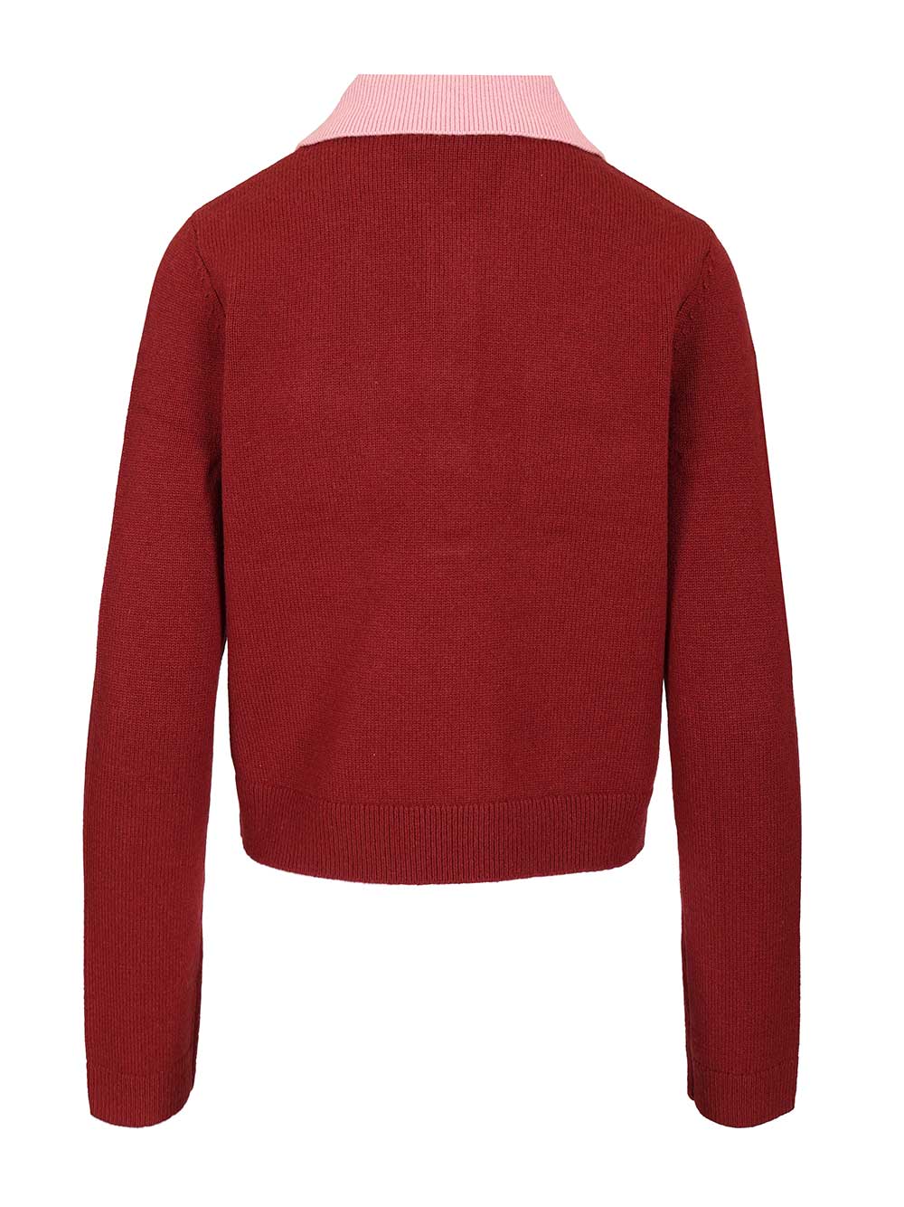 Self-Portrait Contrast Collar Jumper Knitwear - Bordeaux | 1b71e5b44859d9ef9cf9711427847eace053e48a