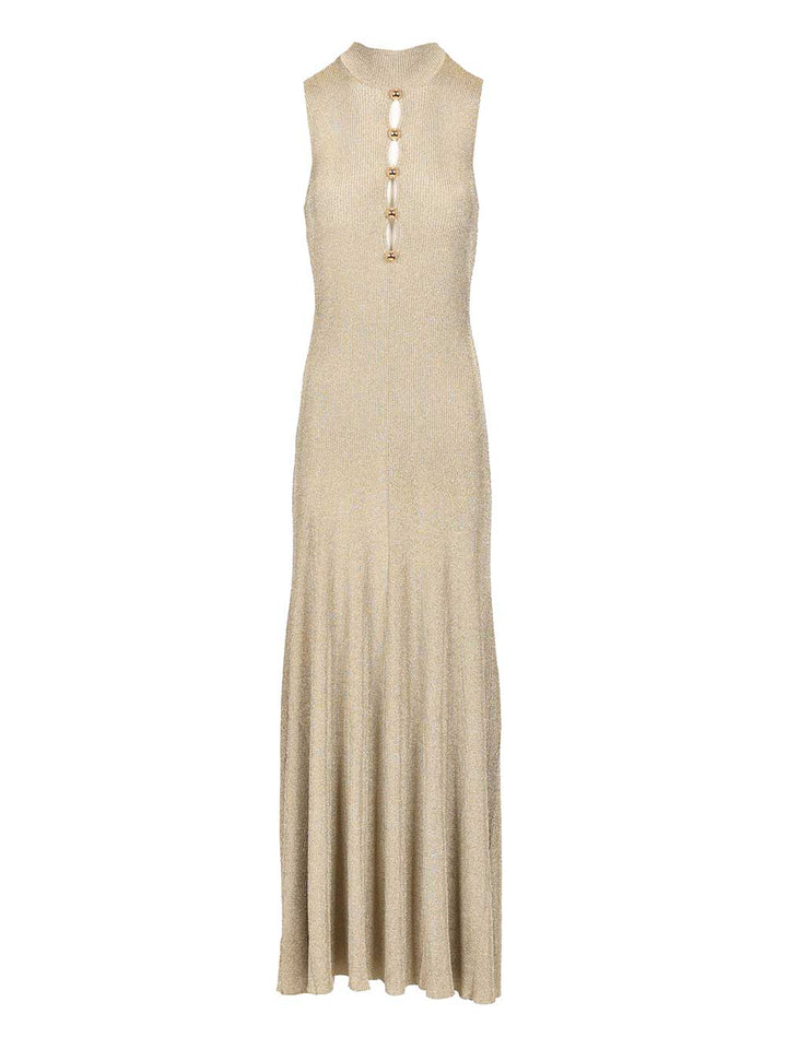 Self-Portrait Long Knitted Dress Dresses - Gold | 1971093765201001edc46601c39da28e79be1043