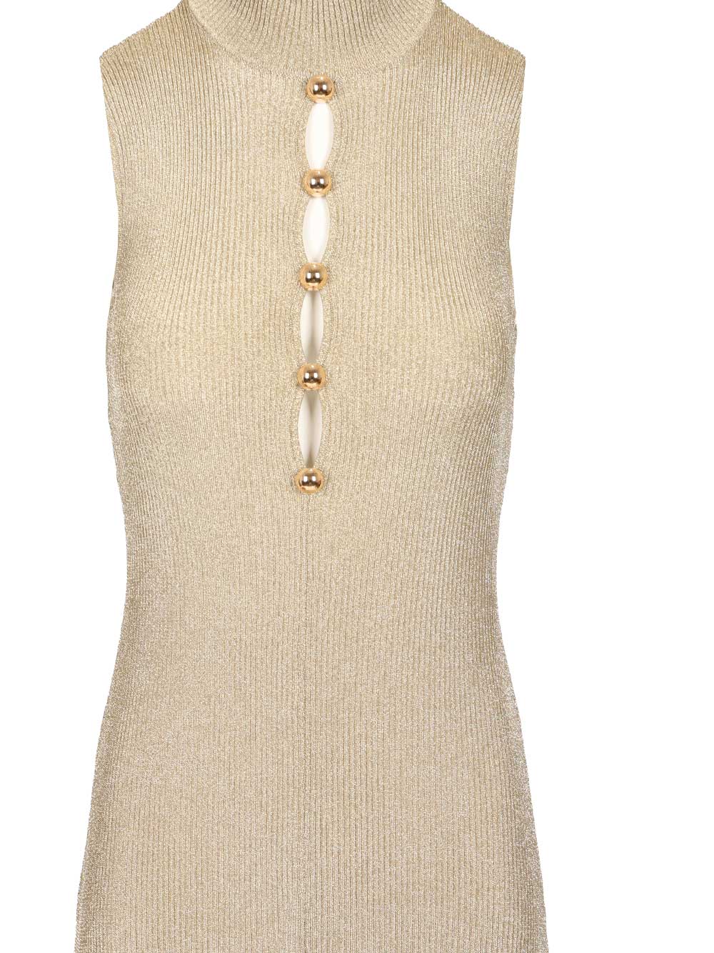 Self-Portrait Long Knitted Dress Dresses - Gold | 98a06918466354a19f2e27bd420a2c34d25a66e0