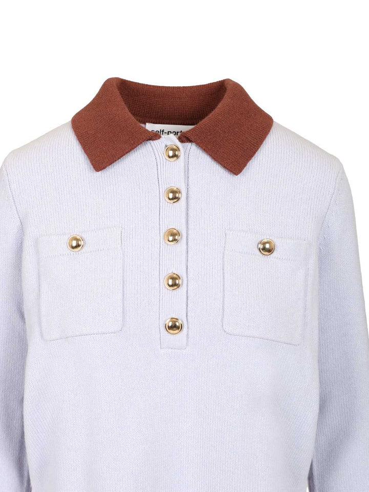 Self-Portrait Contrast Collar Jumper Tops - Blue | 3b4fd55474bb1353504cc71a4d464edea4191aa1