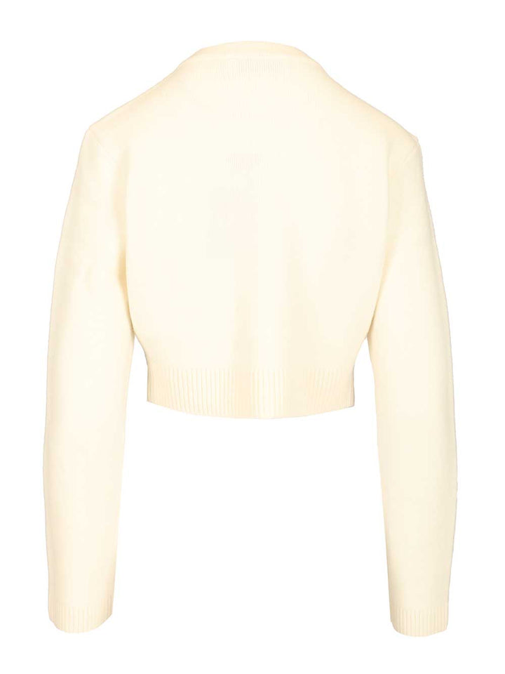 Self-Portrait Wool Cardigan Knitwear - White | 551ab805a766f9e9ce30f6e63e8836453864f8ea