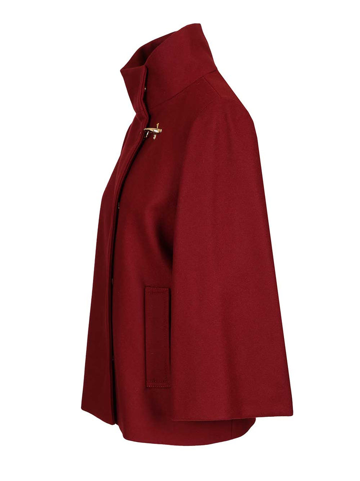 Fay Wool Cape Coats - Red | fca18f7bb69d4f59b9bfec580cd1301d5587c288