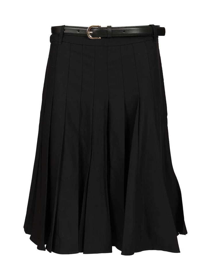 Self-Portrait Pleated Twill Midi Skirt Skirts - Black | 1c8965d119c56bcd385c79311ee62a767bbe35f8