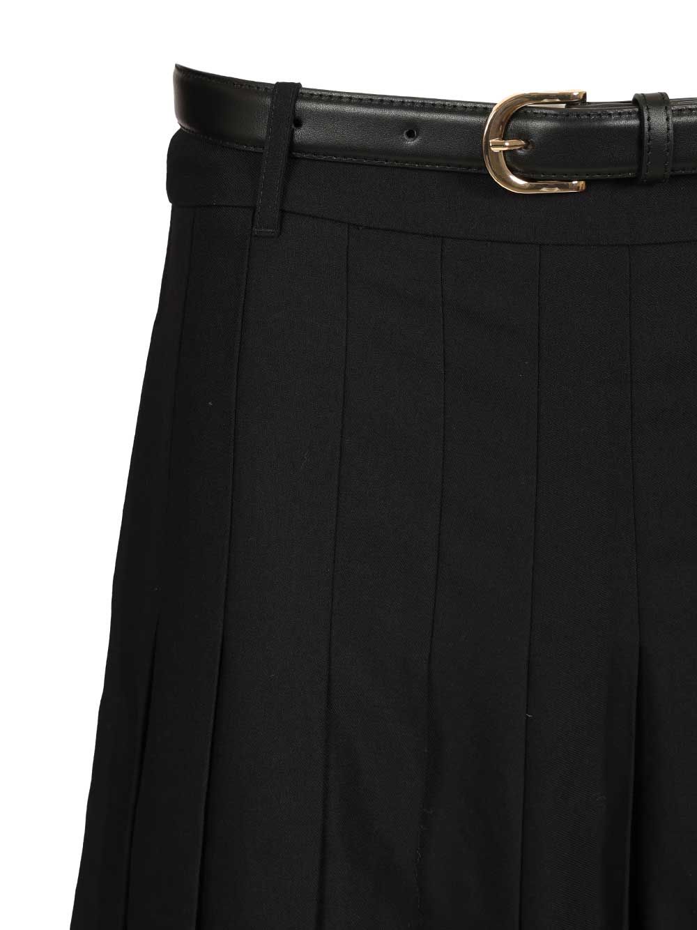 Self-Portrait Pleated Twill Midi Skirt Skirts - Black | 44cb21c5755bdeac06f2f1c40b15f1f78a1e3a6c