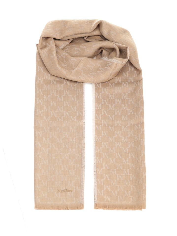 Max Mara Monogram Wool Stole Scarves And Foulards - Beige | a5e6475cd607286878208cbe9fab23d8b6685859