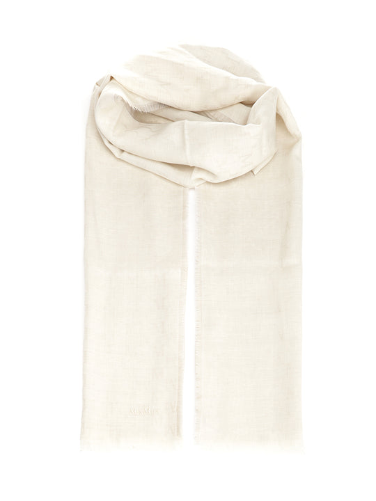 Monogram Wool Stole Scarves And Foulards White