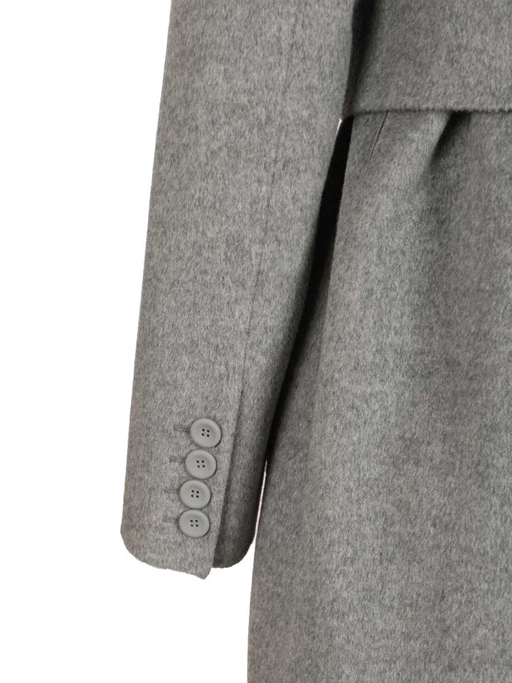 Max Mara Studio Double-Breasted Cashmere And Wool Coat Coats - Grey | c3acd86a50b04e71eadb070ec1646a124badb516