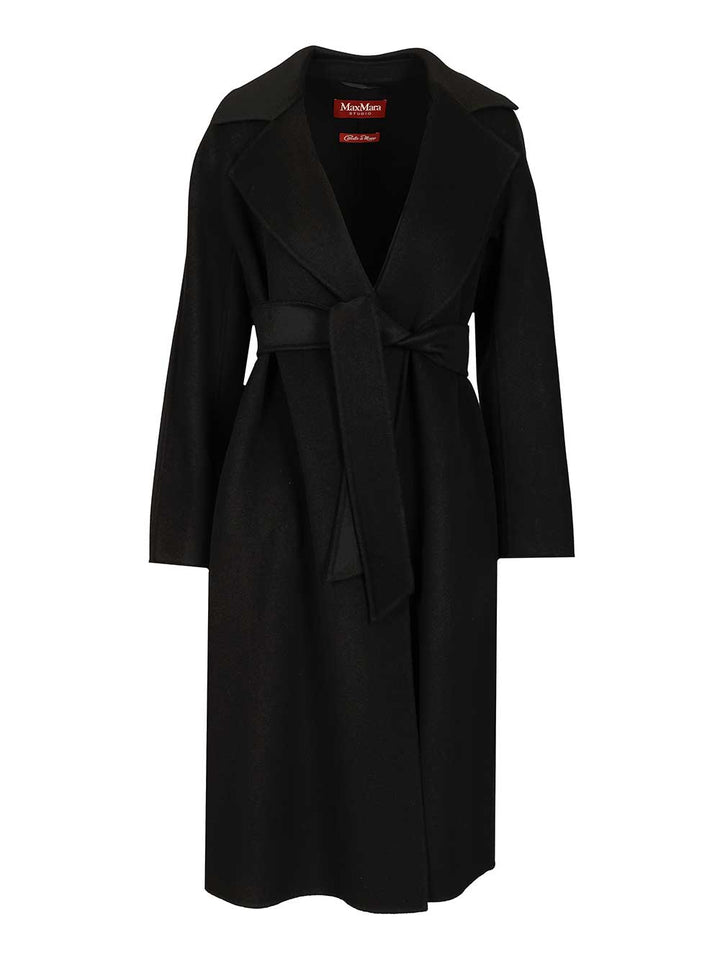 Max Mara Studio Wool, Cashmere And Silk Coat Coats - Black | 3916d5d9cc5cef8dcbe364c11f74c287bfde7d5a
