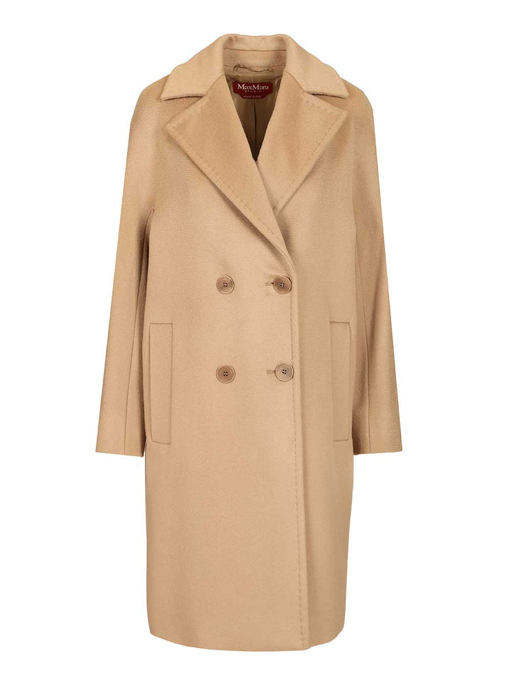 Max Mara Studio Double-Breasted Coat Coats - Beige | 290843f39d93682b85372cf29f4e0b73cab516e1