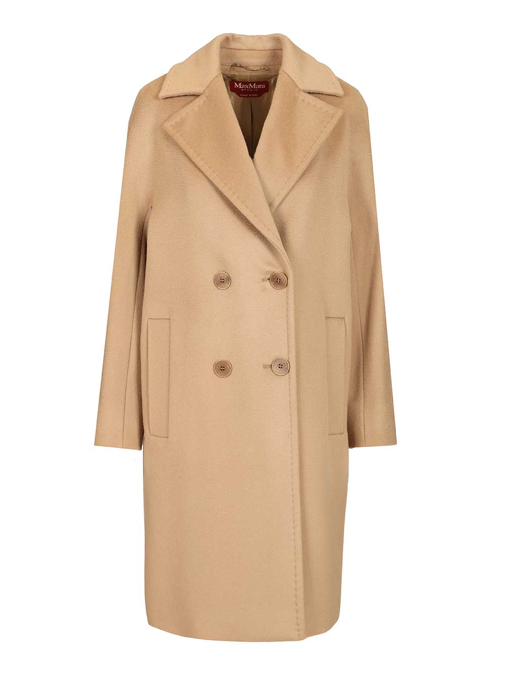 Max Mara Studio Double-Breasted Coat Coats - Beige | 290843f39d93682b85372cf29f4e0b73cab516e1