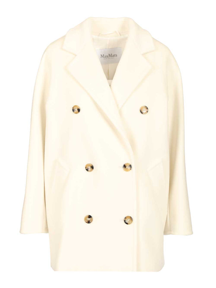 Max Mara Wool And Cashmere Beaver Coat Coats - White | 9a36b05e35979efdcdfaa5bd5c30806ff519dd40