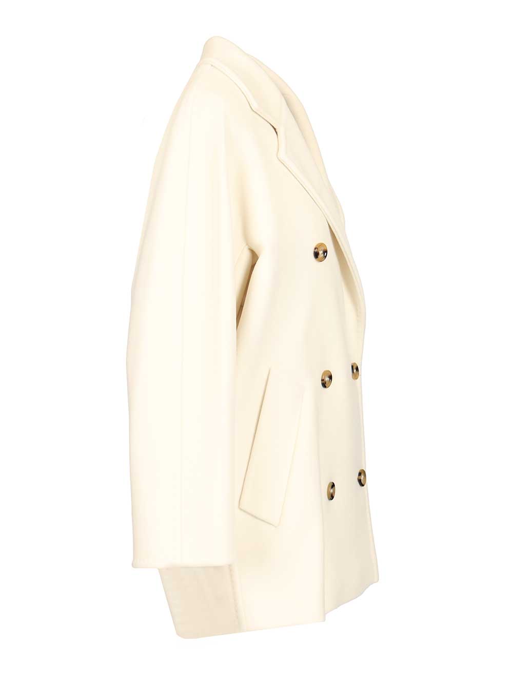 Max Mara Wool And Cashmere Beaver Coat Coats - White | 5c764cab5c3208b94dbfdfa330a8d7761e01ca26