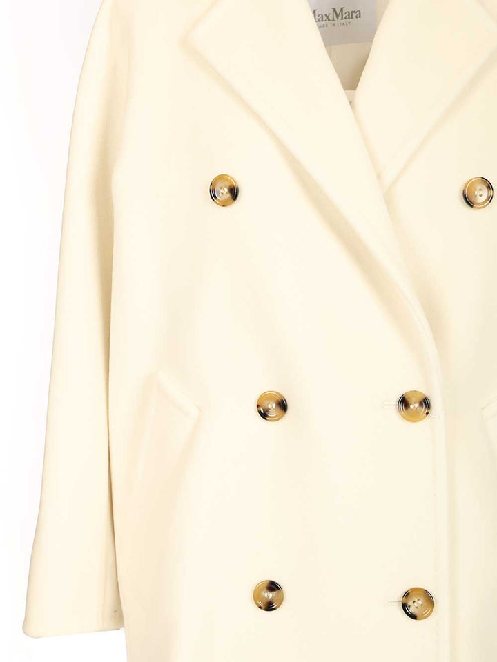 Max Mara Wool And Cashmere Beaver Coat Coats - White | 6356708d5ab2889d03955b6dcbe6c1341ea83771