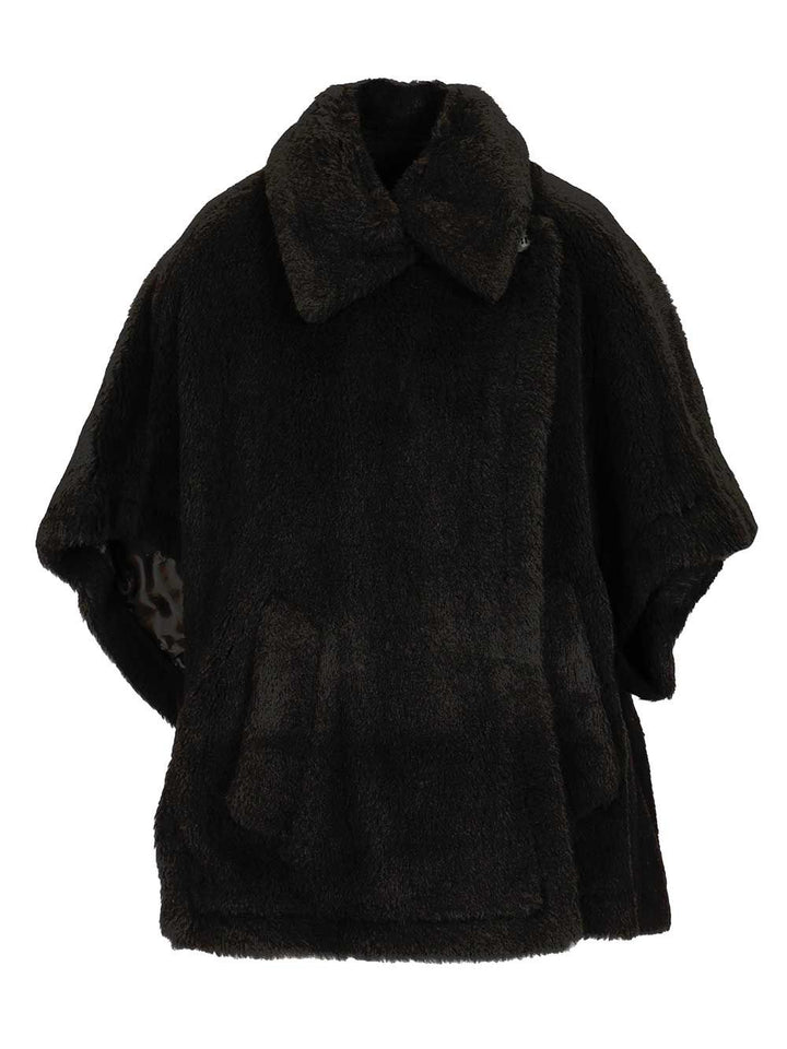 Max Mara Alpaca And Wool Teddy Fabric Cape Scarves And Foulards - Black | ace250b6191491f6fc8bd8672d67b6d0cf323037