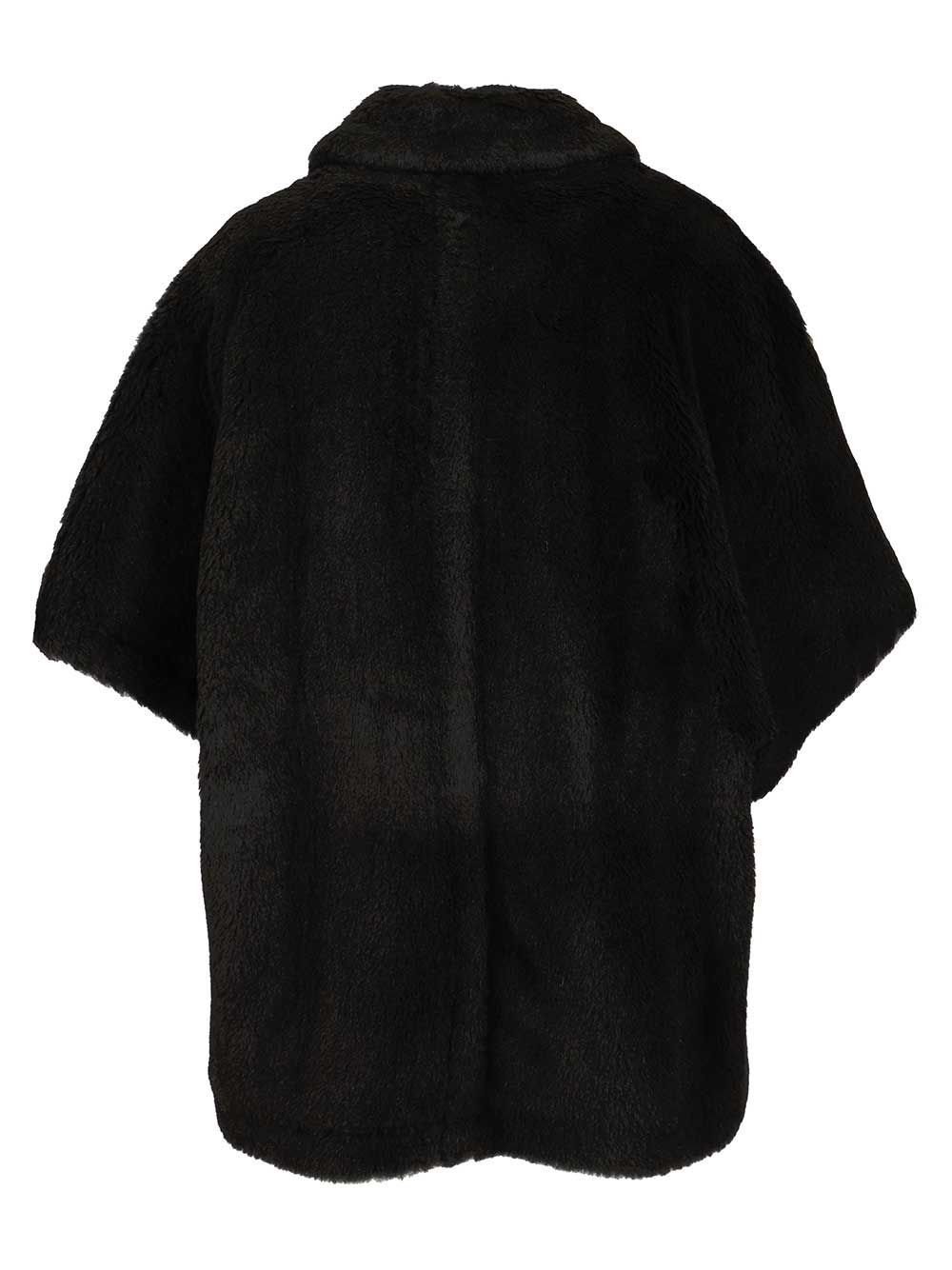 Max Mara Alpaca And Wool Teddy Fabric Cape Scarves And Foulards - Black | 25c6d84acef0920756ae711244a57958c1248171