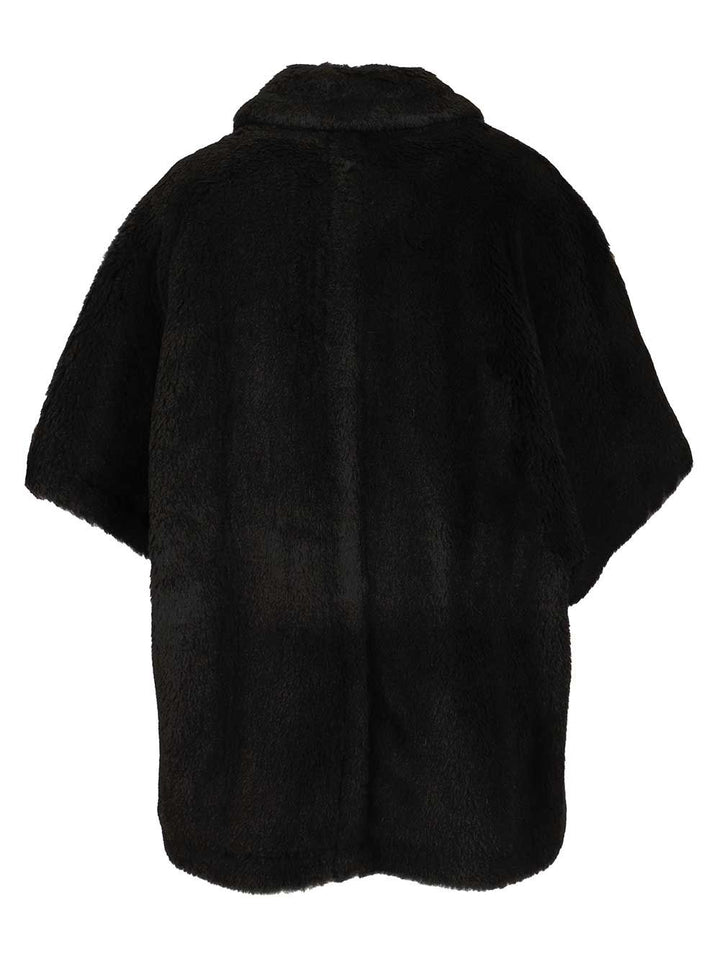 Max Mara Alpaca And Wool Teddy Fabric Cape Scarves And Foulards - Black | 25c6d84acef0920756ae711244a57958c1248171