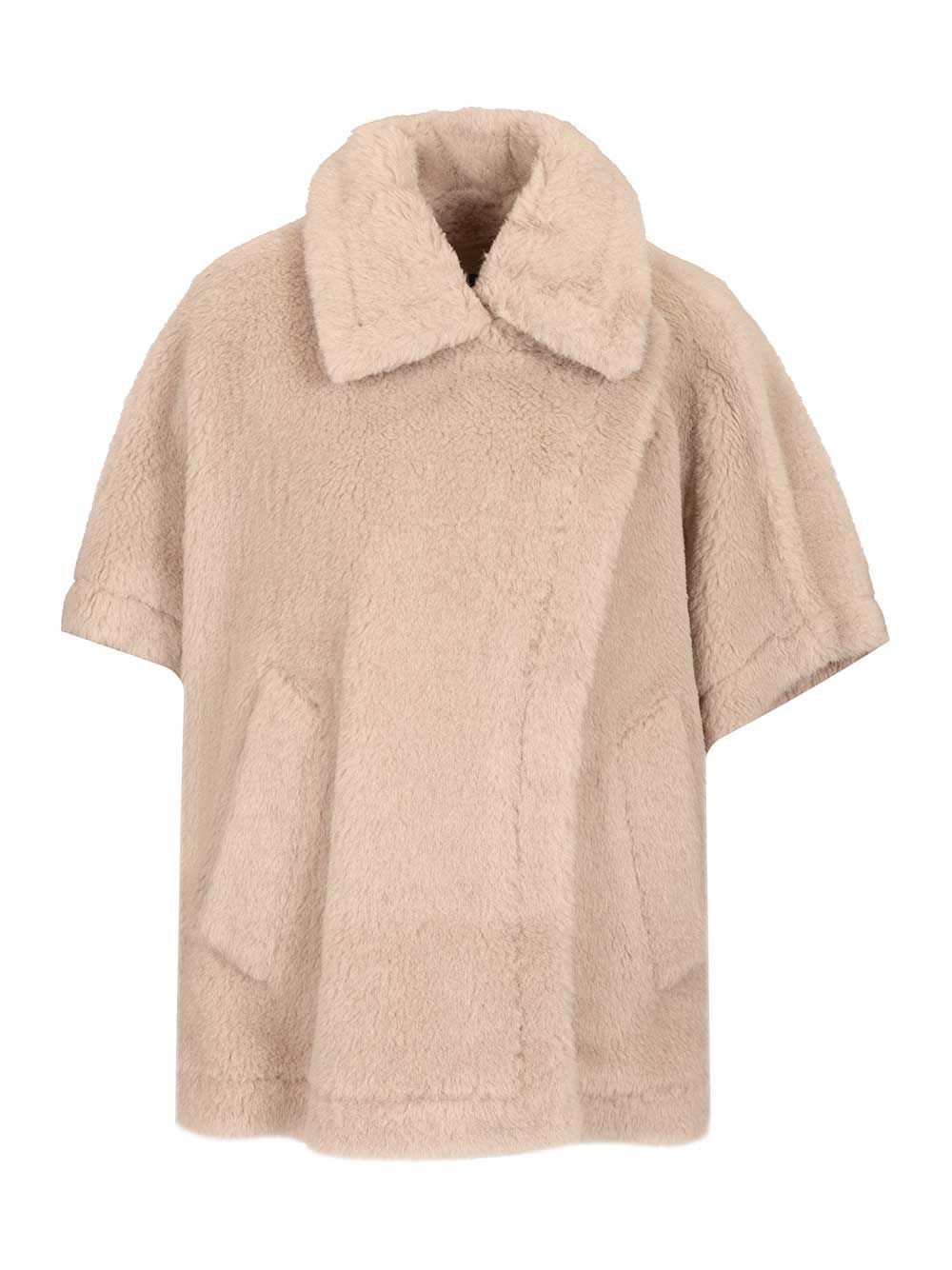 Max Mara Alpaca And Wool Teddy Fabric Cape Scarves And Foulards - Beige | ac08eee8cda61d83bfc2ef7bc84692192603f80b