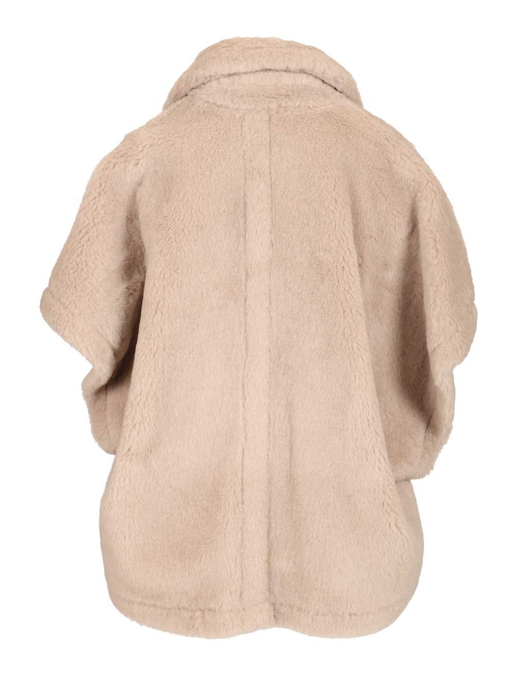 Max Mara Alpaca And Wool Teddy Fabric Cape Scarves And Foulards - Beige | 8ca74ddf337b906c566b5abd696128f9ce89022a
