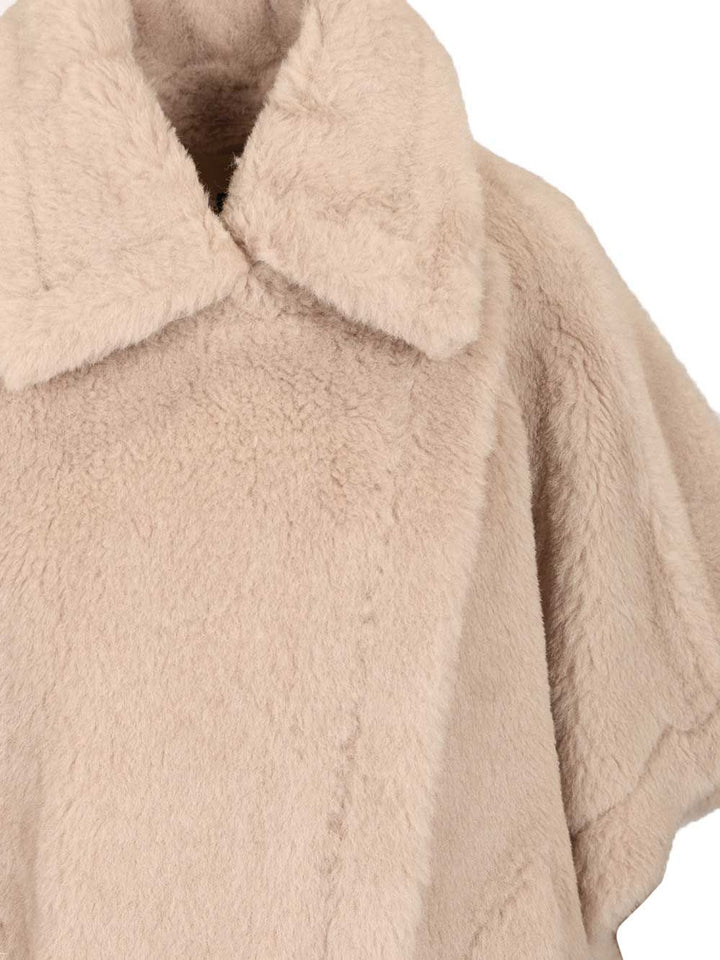 Max Mara Alpaca And Wool Teddy Fabric Cape Scarves And Foulards - Beige | eab192da4142016608c57dc1f531cf2d5f1cbf41