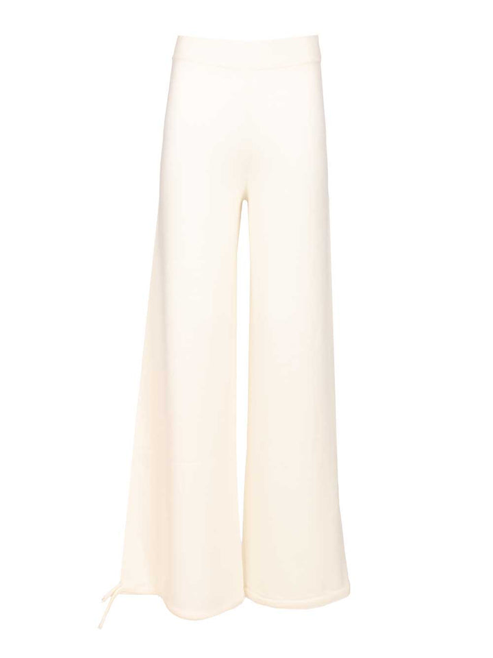 Max Mara Wool Yarn Trousers - White | 0b32624de2322bf78e965f9b822d3724e06bd291